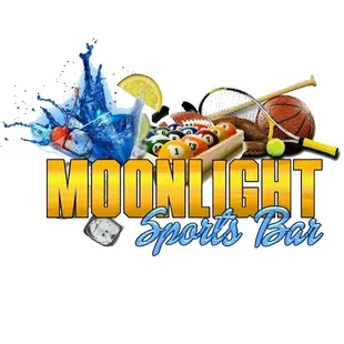 the logo for moonlight light sports bar