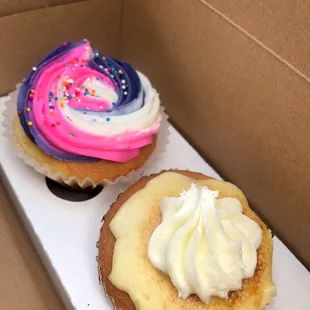 Birthday and crème brûlée cupcake