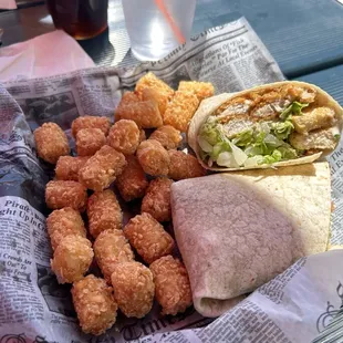 Crispy chicken Caesar wrap