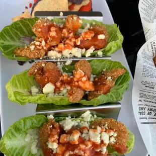 Buffalo shrimp lettuce boats at pub 33