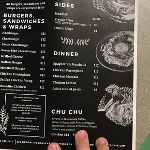 Menu side 1 (take out)