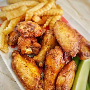 Chicken Wings and French Fries