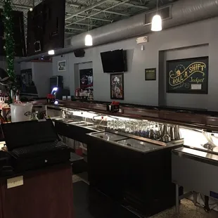 a bar with a lot of counter space