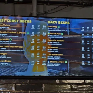 Beer menu 1/2