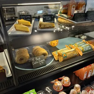 pastries and desserts on display