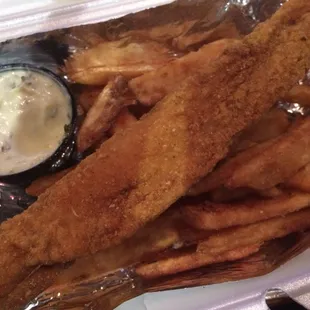 Catfish on a Stick and Chips