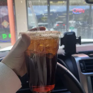 Large Iced cold brew with a little cinnamon