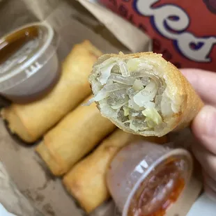 "Lumpia" it's actually a eggroll but very tasty!