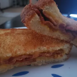 Grilled cheese w/bacon. Sad sandwich