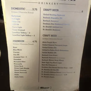 menu