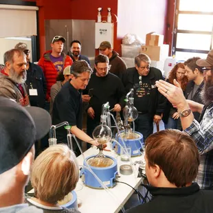 Table-top distillation demonstration.