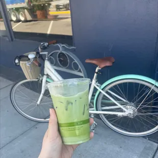 Biked over to get their Lavender Matcha