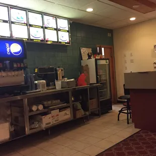 Order counter, fountain drinks, beverage cooler