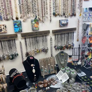 Lots of crystal jewelry