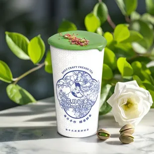 White Champaca Milk Tea
(with Pistachio Cheese Foam)