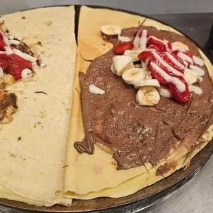two desserts on a pan