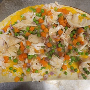 Chicken pot pie crepe