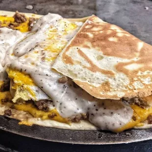 Biscuits and Gravy crepe
