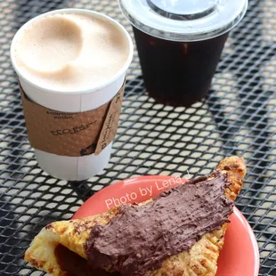 Pumpkin Chocolate Turnover ($4, not good), Chaider ($5.25, tastes like apple juice), Cold Pressed Coffee ($3.85, good)
