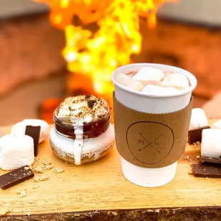 a cup of hot chocolate and marshmallows