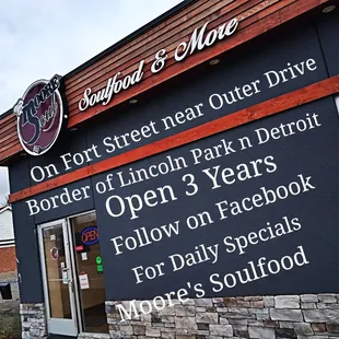 the front of a restaurant