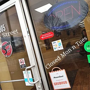 the front door of a store