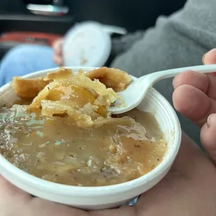 Peach cobbler. Large serving size