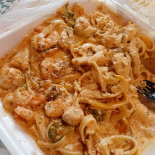 Chicken and Shrimp Alfredo