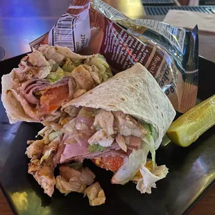 New menu item! (As of Nov. 2021) Chicken Cordon Bleu Wrap. So yummy! Comes with chips!