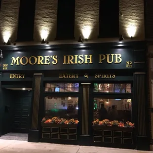 the entrance to moore&apos;s irish pub