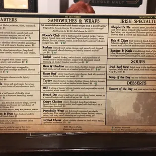 menu
