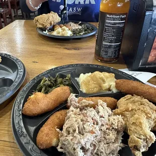 This what a $9 dark meet plate portion looks like. Plenty to share with two people.