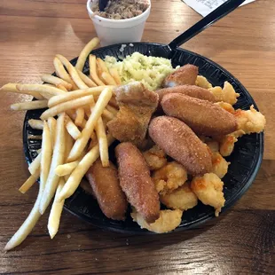 Shrimp and BBQ plate!