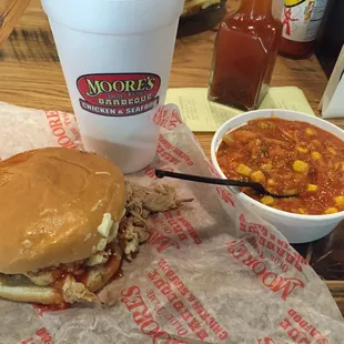 Pulled pork combo with Brunswick stew