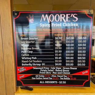 Moore&apos;s Menu