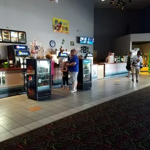 tickets on the right, food and drinks on the left of the counter