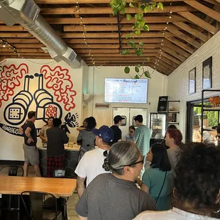 line of people waiting to order