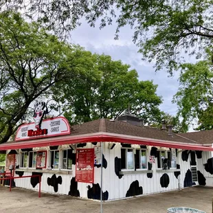 the exterior of a dairy shop