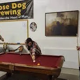 people playing pool in a room