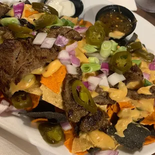 a plate of nachos