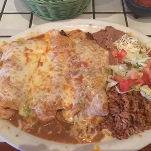 Surf and turf enchiladas