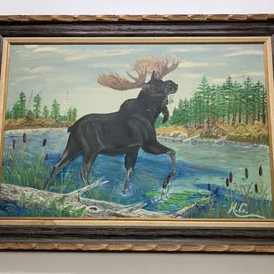Cool old school moose painting