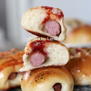 Inside of Mini Sausage Bun ($2.15 for a bag of 2)
