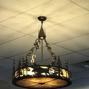 a light fixture hanging from the ceiling