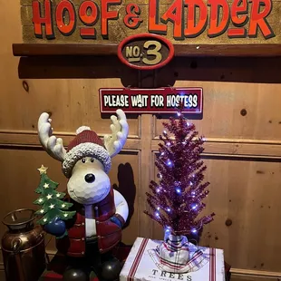 a christmas tree and reindeer