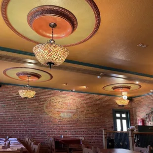 a brick wall and ceiling