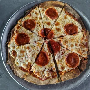 a pepperoni pizza