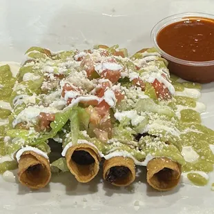 Smoked pulled pork flautas