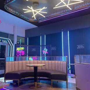 the lounge area of the restaurant