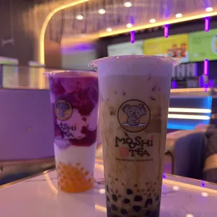 two drinks on a table